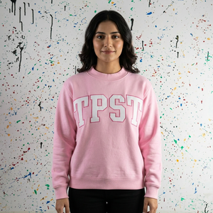 Sudadera con Capucha y Media Cremallera TPST Rosa, 100% Algodón, Talla Grande, con Apliques Bordados Personalizados CLUSH SPORTS, Impresión Digital de Invierno - Product Image 1