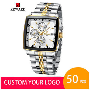 50 Piezas Reloj de Pulsera para Hombre de Acero Inoxidable, Resistente al Agua, con Logotipo Personalizado OEM REWARD Vip 81100 RD81100M, Reloj para Hombre, Saat Erkek - Product Image 2