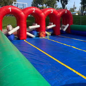 Course de poneys gonflables à 4 voies, jeux de construction de chevaux gonflables pour enfants ou adultes. - Product Image 3