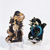 Épingles en métal personnalisées de haute qualité avec émail doux, perles et paillettes