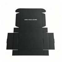 Boîtes d'expédition en carton ondulé imprimées avec logo personnalisé, 2 faces, papier kraft brun, boîte intérieure en carton noir avec insert en mousse pour l'électronique