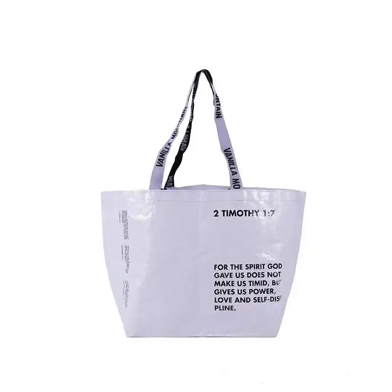 PP مغلفة منسوجات مقاومة للماء حقيبة مخصصة اللون الطباعة المحمولة المنسوجة حقيبة