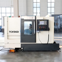 Tour CNC à banc incliné TCK56D, centre de tournage, portée de coupe 560 mm, broche 3500 tr/min, outils motorisés, fraisage, machine d'usinage de métaux de haute précision