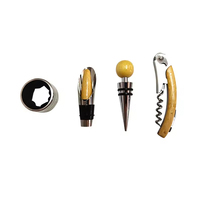 Ensemble d'ouvre-bouteilles de luxe moderne fait main avec boîte en bambou, tire-bouchon haut de gamme et accessoires pour le vin, cadeau pour les entreprises et la maison