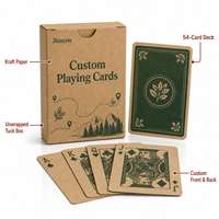 Jinayon – Boîte personnalisée en papier kraft pour jeu de cartes de poker vintage vert 54 cartes, idéale pour cadeaux automobiles et événements promotionnels
