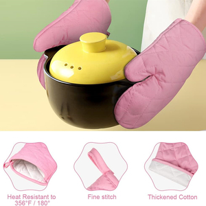 YINHAO 1 Par de Guantes de <span class=keywords><strong>Cocina</strong></span> con Relleno de Algodón, Resistentes al Calor <span class=keywords><strong>y</strong></span> Antideslizantes <span class=keywords><strong>para</strong></span> Cocinar, Hornear, Asar a la Parrilla - Product Image 4