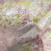 Tissu d'impression florale de concepteur de tissu d'impression numérique personnalisé de mode tissu en mousseline de soie jacquard métallique pour tissu