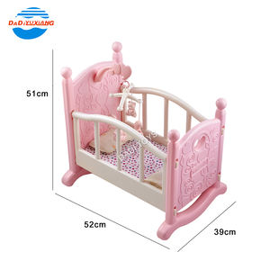 Juego de <span class=keywords><strong>cuna</strong></span> de muñeca de una sola capa, cama de juguete de plástico rosa para bebé <span class=keywords><strong>Reborn</strong></span> de 16 pulgadas - Product Image 5