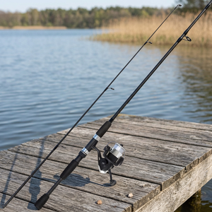 Cañas de Pescar de Fibra de Vidrio para Invierno de 1.2m y 1.5m, Económicas, con Carrete Giratorio, Combo para Pesca de Lubina en Agua Dulce/Salada, Acción Media, EVA - Product Image 3