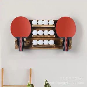 Wooden Ping Pong Paddle <b>Storage</b> <b>Rack</b> 42x22x10cm Wall Mounted Living Room Display <b>Rack</b> For Neatening - Product Image 3