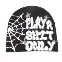 Personnalisé Hiver Jacquard Bonnet Chapeaux Crâne Cap Hommes Femmes Casual Skully Y2k Tricoté Toile D'araignée Bonnets