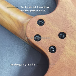 Guitarra Eléctrica Headless para Viaje con Mástil de Arce Carbonizado, Cuerpo de Caoba y Doble Puente Tremolo - Venta Directa de Fábrica - Product Image 4