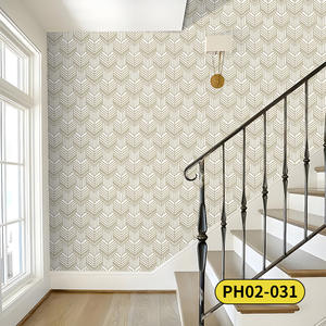 Carta da Parati Autoadesiva Economica e Spessa con Motivi Geometrici e Rattan per Rinnovamento <span class=keywords><strong>Mobili</strong></span> - Product Image 1