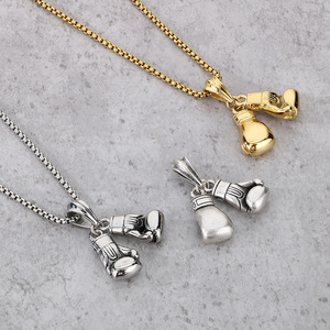 Collier de sport en acier inoxydable <span class=keywords><strong>Atila</strong></span> Fashion Hip Hop, pendentif gant de boxe, accessoires pour hommes - Product Image 3