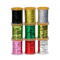 150 Yards/Spule Schmaler Mylar-Streifen Holographisches Glitzer-Tinsel für Nymphenkörper, Rippchen, Nass- und Trockenströmmer, Fliegenbindematerialien