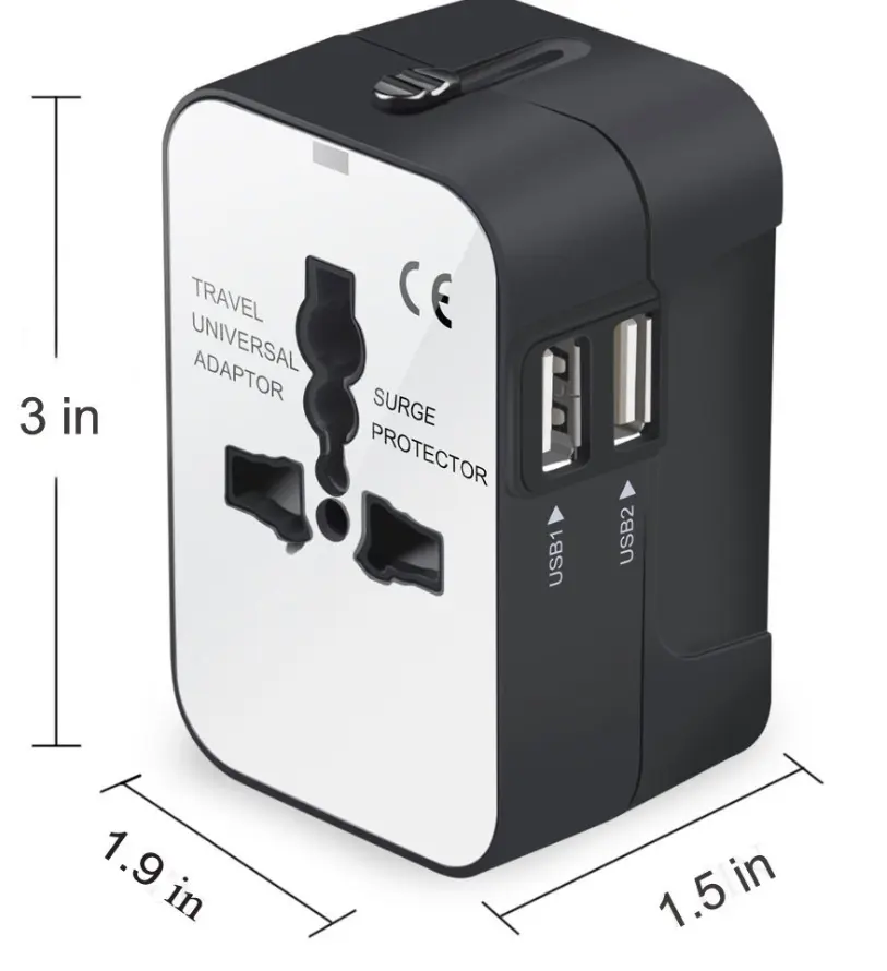 All In One ปลั๊ก USB 1000MA อเนกประสงค์,อะแดปเตอร์อเนกประสงค์สำหรับท่องเที่ยวหลายช่อง