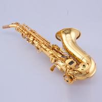 Vente directe usine Prix de gros Saxophone soprano courbé en laiton pour enfant Instrument à vent