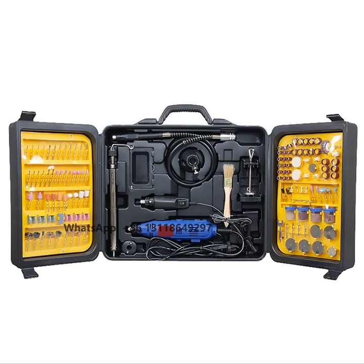 220v Double Mini Drill Rotary Tool Set Grinding Machine Electric Drill ...