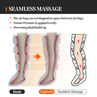 Masseur de jambes à compression d'air à six cavités avec commande filaire manuelle et fonction musicale pour la thérapie par l'exercice