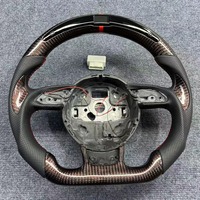 Volant de voiture en cuir et fibre de carbone, accessoires automobiles très demandés pour Audi S6 S7 A4 A5 A6 A7 Q3 Q5 A3 S3 S8 R8