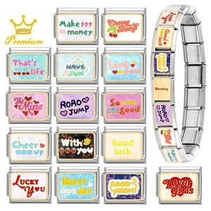 Pulsera de letras modular de acero inoxidable electrochapado transfronteriza, joyería personalizada, anillo de moda, colgante, tobillera DIY - Product Image 3