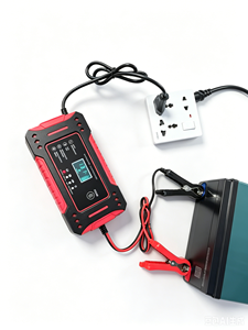 <span class=keywords><strong>Chargeur</strong></span> de batterie de voiture intelligent 12V 6A, <span class=keywords><strong>chargeur</strong></span> automatique, écran LCD, LiFePO4, batterie au plomb-acide GEL, moto, camion - Product Image 4