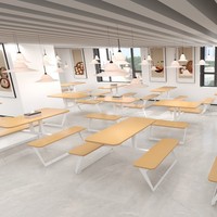 Ensemble table et chaises de salle à manger moderne et simple pour cantine et restaurant commerciaux, capacité 3-4 personnes