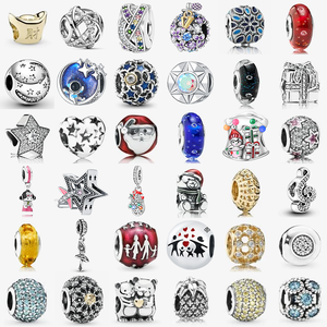 ลูกปัดเงินแท้ 925 ประดับเพชรซิคอนรูปดาว - จี้ห้อยประดับสวยงามทันสมัย เหมาะสำหรับทำเครื่องประดับ DIY ของขวัญสำหรับผู้หญิง - Product Image 1