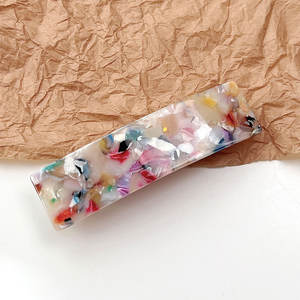 卸売売れ筋セルロースアセテートスクエア9cmスプリングクリップヘア女性カラフルなバレットヘアピンアクセサリー - Product Image 1