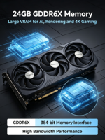 Gigabyte GeForce RTX 4090 24GB GDDR6X GPU, Ada Lovelace, PCIe 4.0, Ray Tracing, untuk Komputasi AI & Gaming 4K