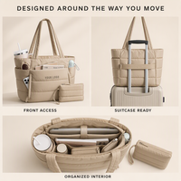 Sac fourre-tout matelassé pour femme, sac à main de travail léger et moelleux, sac à bandoulière matelassé pour enseignant(e)s et infirmières, idéal pour les voyages et la gym, Bolso Acolchado