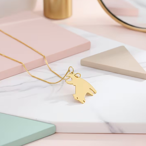 Lucky Calf Enamel Necklace 18K Gold Plated Waterproof Cow Bull <strong>Animal</strong> Pendant Necklace for <strong>Animal</strong> <strong>Lover</strong> - Product Image 5
