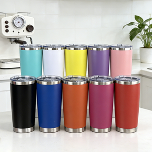 Durable 20oz Double Wall Vacuum Insulated Tumbler 304 Stainless Steel Reusable Coffee <b>Mug</b> with Lid Customizable Colors for Home - Product Image 1