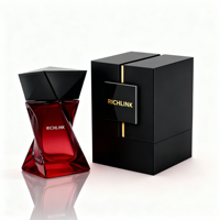 Botol parfum Amber bening unik, botol parfum kaca bentuk putar Amber 75ml dengan kotak kemasan
