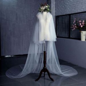 Velo de novia largo tipo catedral con peine, de dos capas y borde cortado, marca USA Mairun823, origen China, plazo de entrega de muestra de 7 días, en stock. - Product Image 3