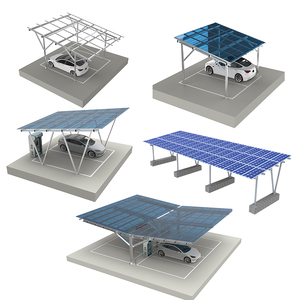 Système de montage de carport solaire photovoltaïque étanche en aluminium et acier pour stationnement de voitures - Product Image 2
