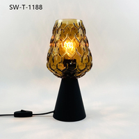 Lampe de table minimaliste nordique pour salon, décoration de chevet, lampe de bureau LED marron, lampe de table en métal pour hôtel
