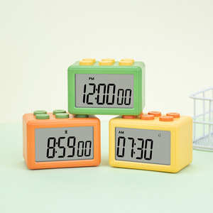 ตัวต่อเวลาแบบบล็อก จอแสดงผล LCD นาฬิกาปลุกสำหรับเด็ก นักเรียน ตัวจับเวลาในครัว นับถอยหลัง 60 นาที ใช้งานง่าย ดีไซน์ทรงสี่เหลี่ยม - Product Image 1