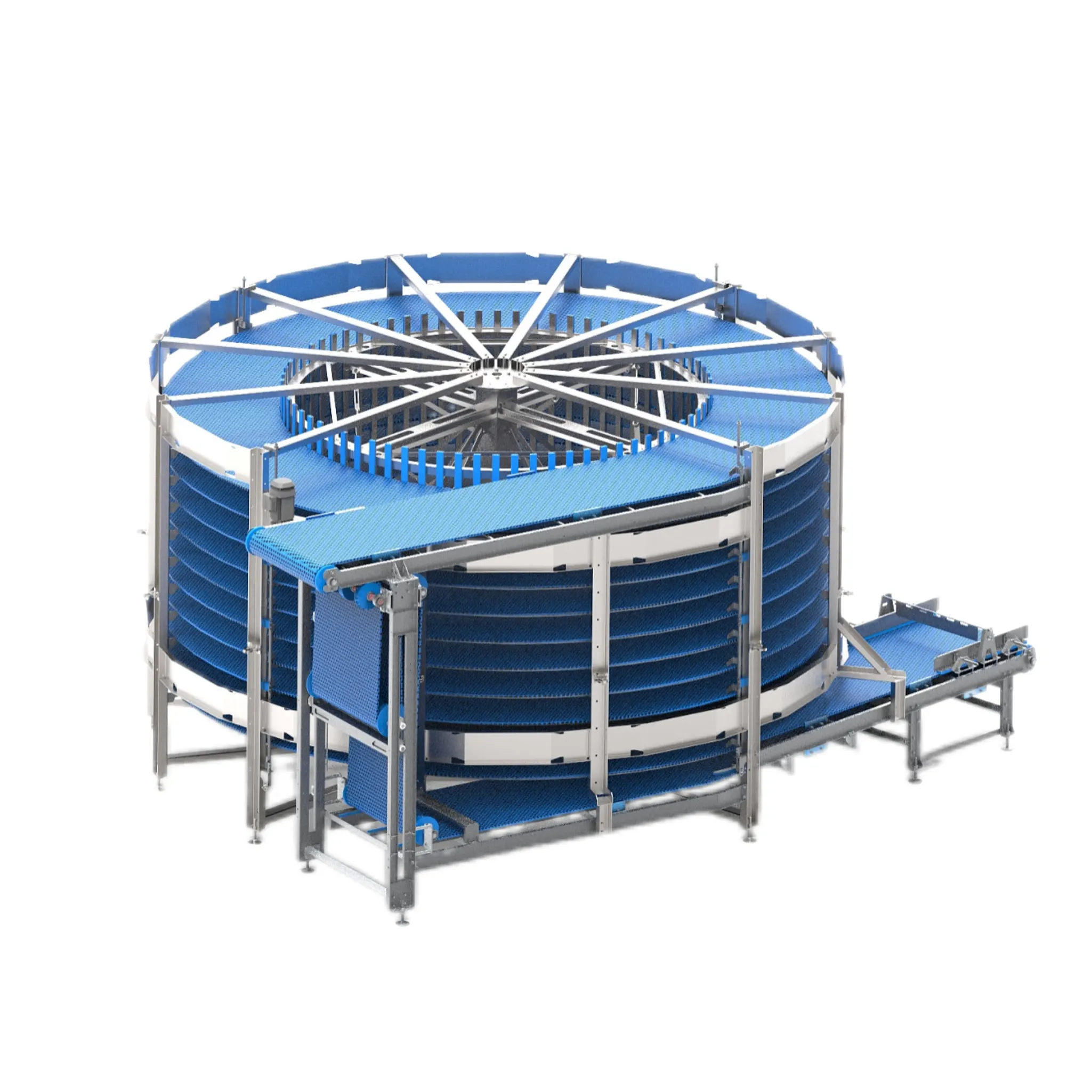 Bread Pizza Cooling Conveyor System Spiral Food Cooling Machine For Bread Baking Line