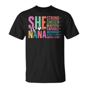 Camiseta She Is Nana Christian para abuela, regalo para mujer, día de la madre - Product Image 1