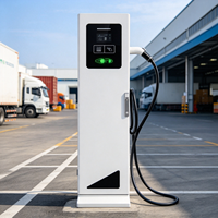 Borne de recharge AC pour VE sur pied, chargeur de voiture électrique à un seul pistolet avec écran et lecteur de carte, Type 2, pour utilisation en stationnement urbain