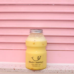 350ml 500ml 700ml <b>Empty</b> PET Clear Beverage Boba Milk Tea <b>Bottle</b> Tea Juice Juice Container with Aluminum Cap - Product Image 6