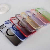 JOYPORODO B002 Casing untuk Samsung S26 S25 S24 Ultra Tahan Banting Gradasi Magnetik Casing Ponsel Trendi Anti Sidik Jari PC untuk iPhone