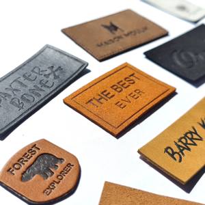 Eco-friendly Custom Logo Embossed Pu Leather <b>Patches</b> for Garment - Product Image 2