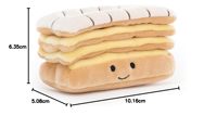 Peluche Mille-Feuille pour animaux de compagnie, jouet en peluche doux sur le thème de la pâtisserie française de 4 pouces pour chiens et chats