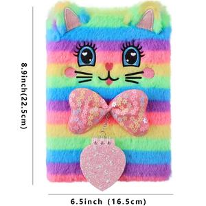 Quaderno in peluche a forma di gatto, coniglio o <span class=keywords><strong>volpe</strong></span> per ragazze, con ciondolo Kawaii, agenda giornaliera, diario, blocco note, articoli di cancelleria - Product Image 6