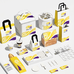 Boîte d'emballage alimentaire jetable en papier kraft avec couvercle transparent en PET, carrée, pour gâteaux, sandwichs, croissants, pâtisseries, boulangerie, <span class=keywords><strong>à</strong></span> <span class=keywords><strong>emporter</strong></span> - Product Image 5