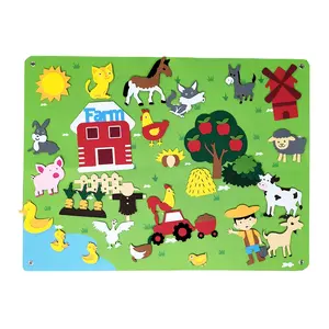 Preschool Farmhouse Themed Storytelling Farm Animals Felt Story Board Set for Toddlers Kids Early Learning