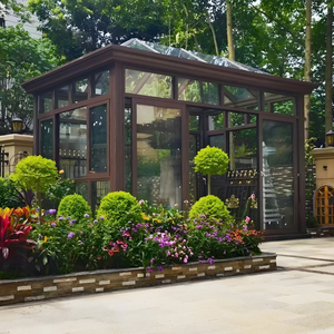 Véranda moderne en alliage d'aluminium avec double vitrage trempé Low-E pour cour et parc - Jardin d'hiver préfabriqué - Product Image 4