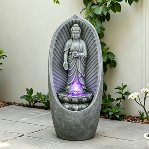 <span class=keywords><strong>Fontaine</strong></span> d'eau autoportante de jardin d'extérieur en forme de <span class=keywords><strong>Bouddha</strong></span>, <span class=keywords><strong>grande</strong></span> <span class=keywords><strong>fontaine</strong></span> d'eau d'intérieur avec boule de cristal, vente en gros - Product Image 4